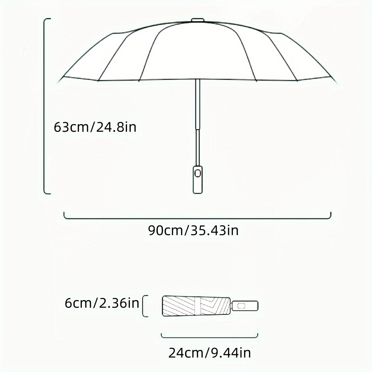 Transparent PVC Tri-fold Butterfly Rose Umbrella