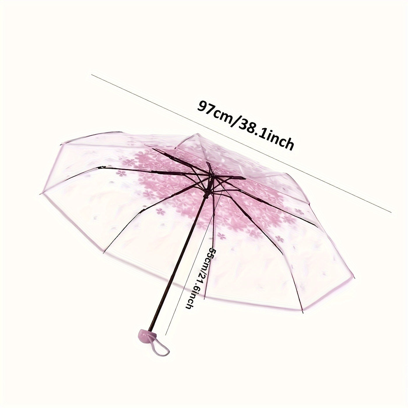 Chic cherry blossom folding umbrella for men and women, ideal for travel and outdoor activities.