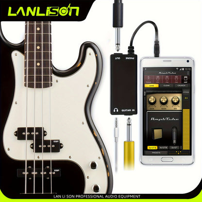 Lanlison Audio Adapter connects various instruments to smartphone for recording, effects, and conversion.