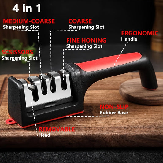 The knife sharpener measures 5.08 x 10.16cm, perfect for sharpening your kitchen knives professionally.