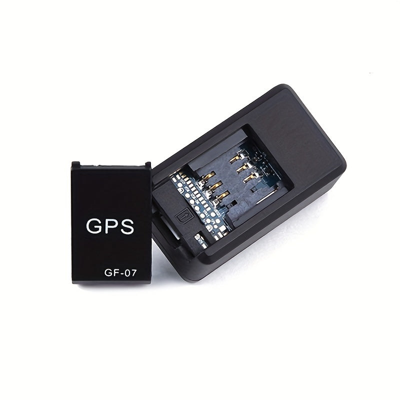 Compact magnetic GPS tracker for cars with real-time positioning, rechargeable battery, universal fit, and ≤36V operating voltage. Memory card/SIM card not included.