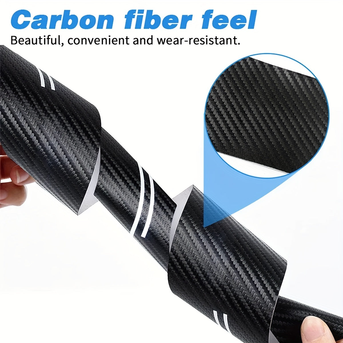 Carbon fiber protective stickers for car doors and trunk sills, suitable for multiple car brands.