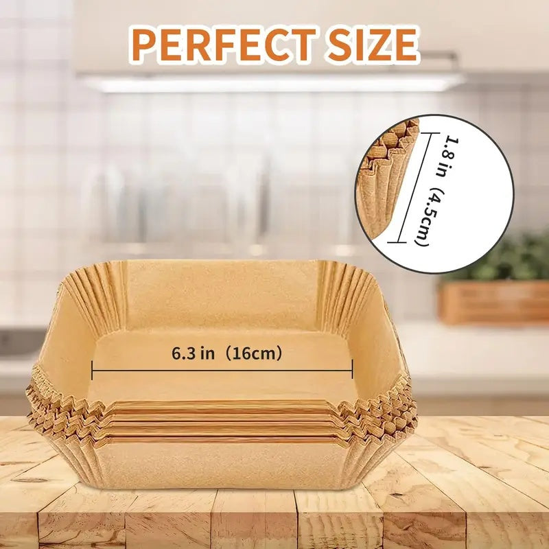 100 pieces of square air fryer paper suitable for outdoor use as disposable dinner plates