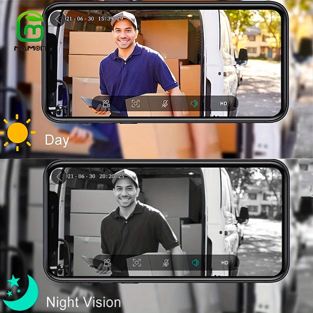 Experience crystal clear video quality with the MAMONCARE 2K HD Video Doorbell Camera. This wireless WiFi camera features two-way audio, smart PIR motion detection, and real-time viewing for both iOS and Android devices. It is also Alexa compatible for