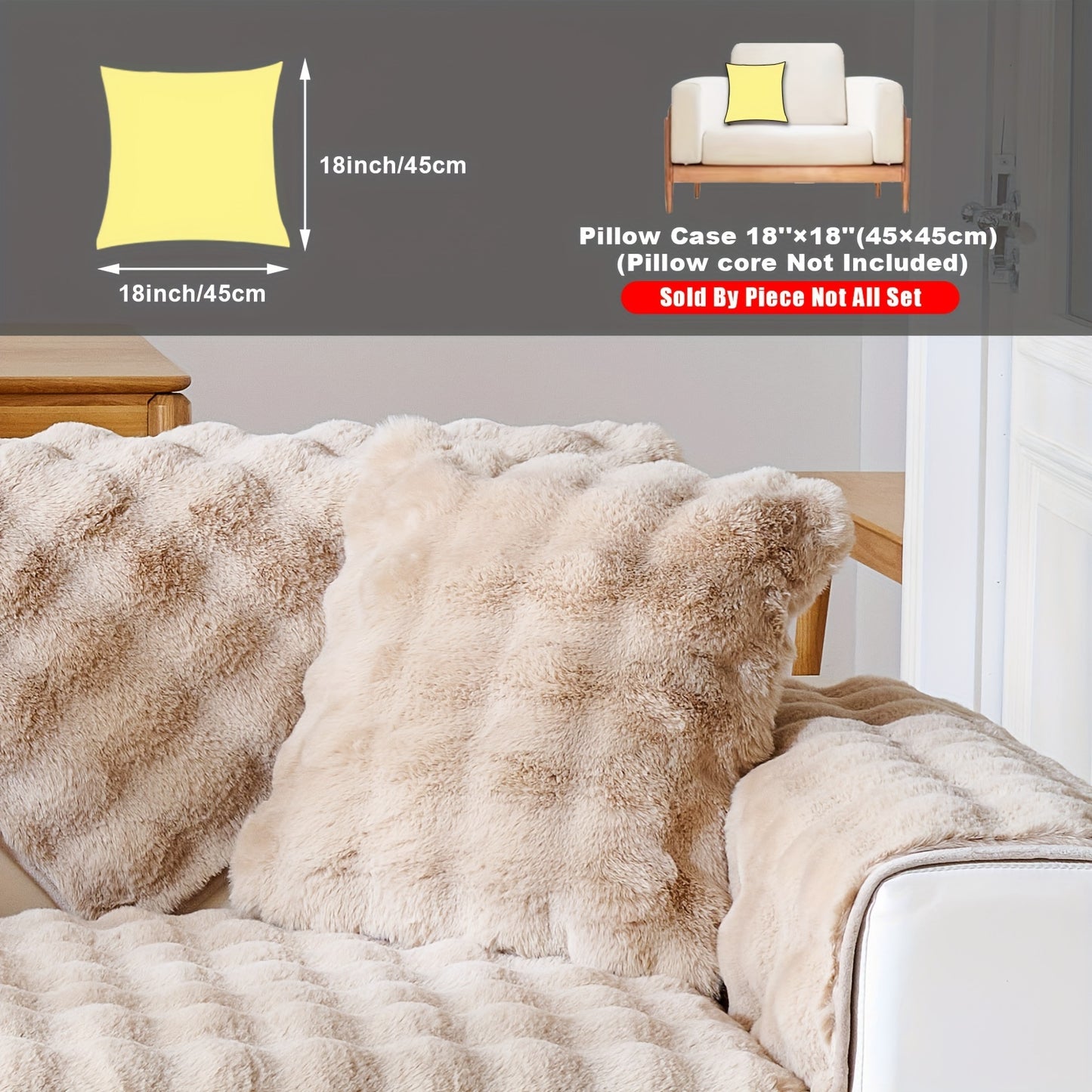 New Bubble Fleece Sofa Cover available in 8 colors with modern design, pet-friendly, and machine washable. Suitable for 2, 3, 4, and combination sofas, with 450-500g fabric weight and long pile fleece. No print, with other craftsmanship included.