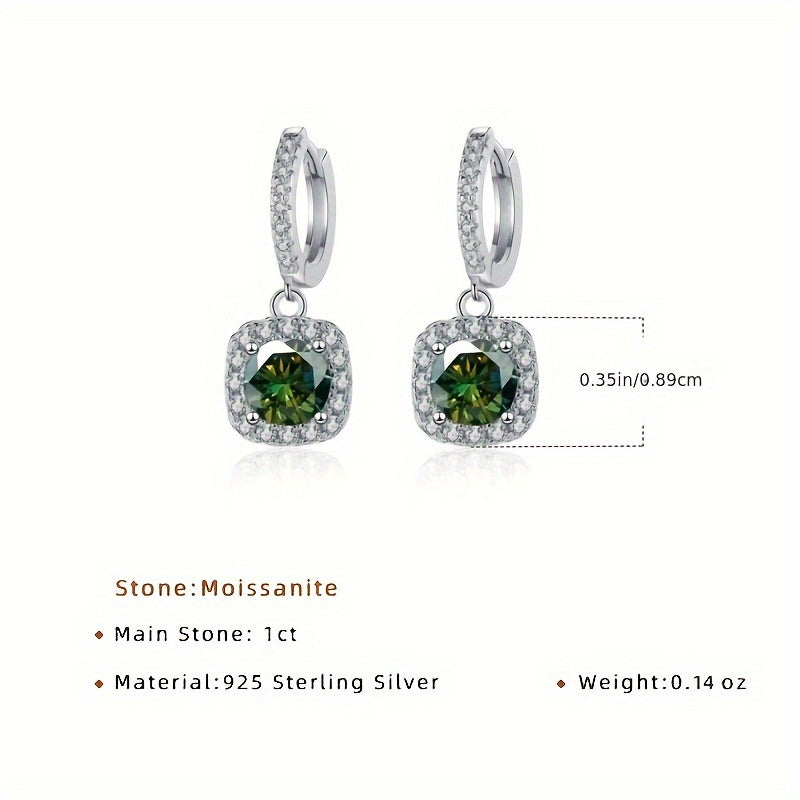 Luxurious and elegant, these 925 sterling silver Moissanite drop earrings are perfect for women on all occasions. With a gold plating and 6.5mm size, they are the perfect accessory for daily wear or special events such as weddings, parties, banquets