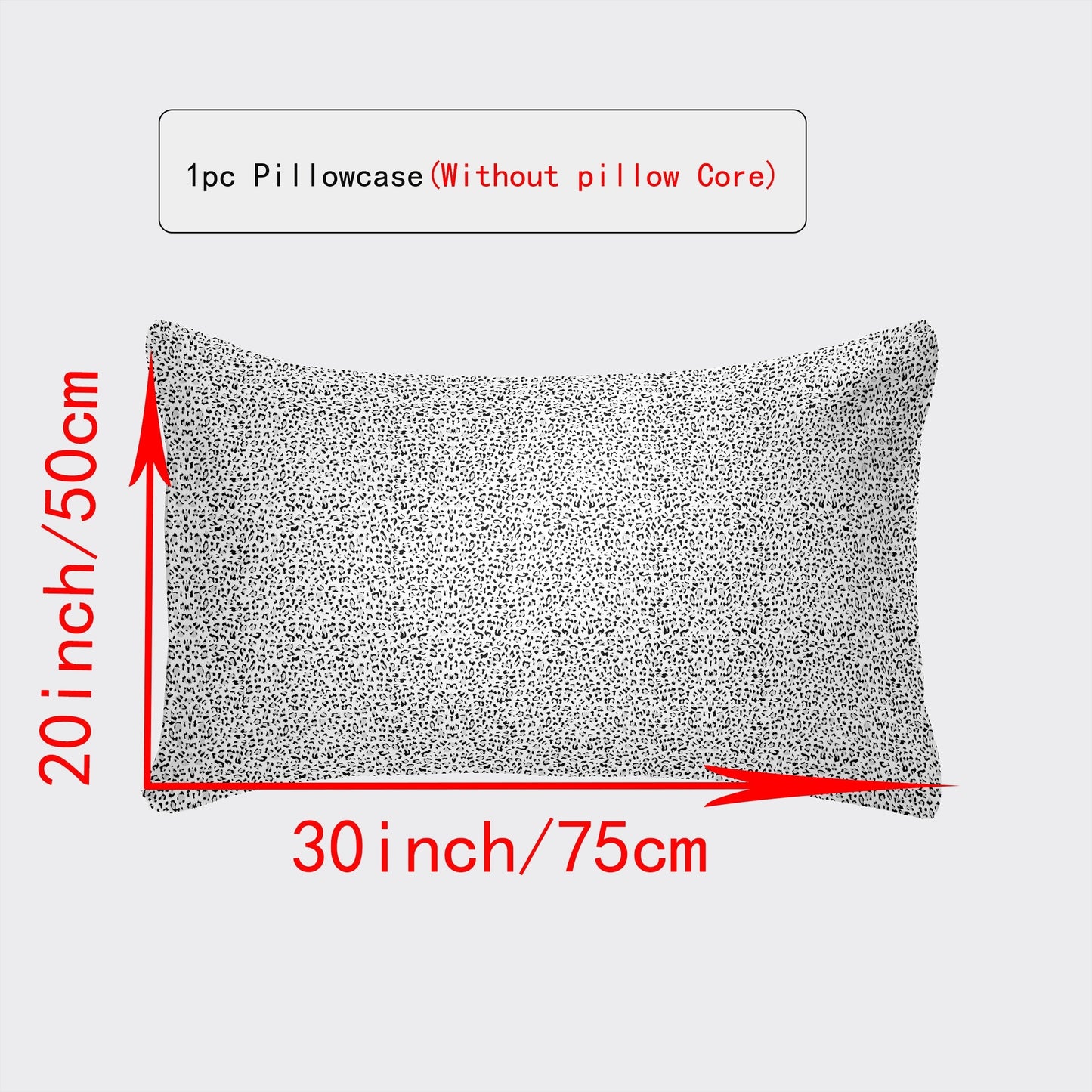 Luxurious Pillowcase with Envelope Closure - Available in Various Sizes (30x50cm to 50x75cm) - Stylish Designs in White, Gray Plaid, Red Plaid, Green Botanicals, Leopard Print, and Geometric Patterns - Suitable for Every Season, Great for Home Decor Gifts