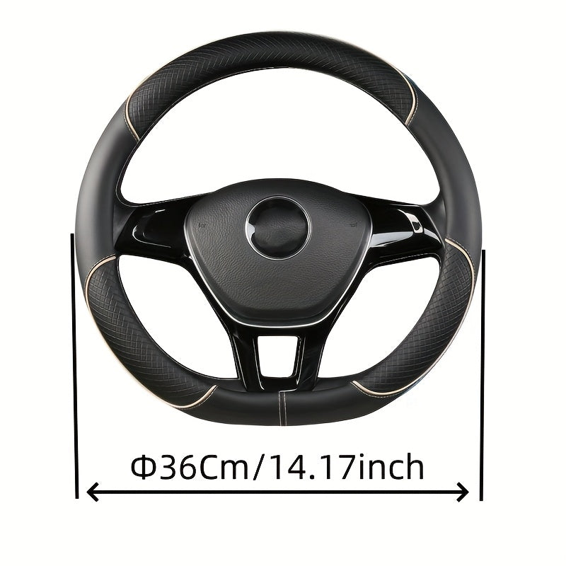 XUANHUANG PVC Steering Wheel Cover - Black & Red Design for Enhanced Driving Comfort.