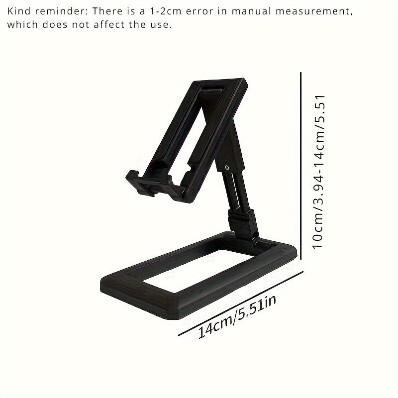 Portable, foldable phone stand made of durable, high-quality plastic, suitable for all devices.