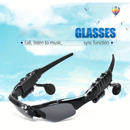 Wireless stereo glasses with music and call earphones, heat and cold resistant wireless headphones, smart glasses stereo headset, multi-functional eyewear for all.