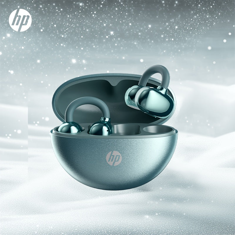 HP FreeClip Wireless Earbuds with active noise cancellation, touch control volume, type-C charging, condenser mic, and USB rechargeable lithium polymer battery compatible with cellphones