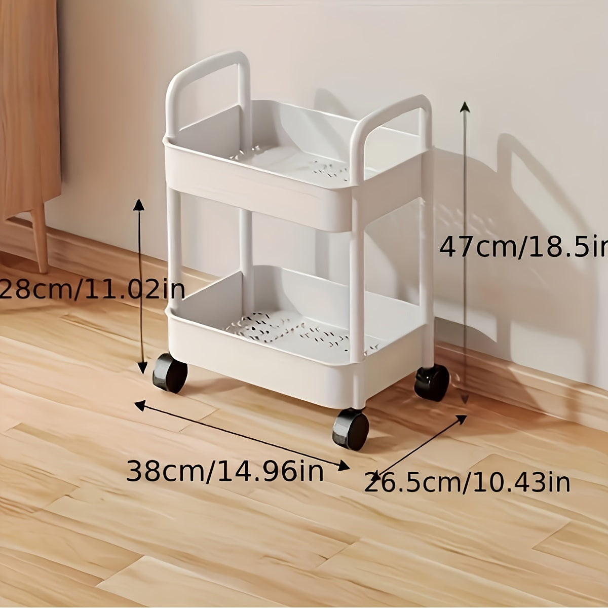 Multi-purpose Rolling Cart with Wheels - Ideal for Storing Snacks, Books & Essentials in Bedroom, Living Room, or Bathroom