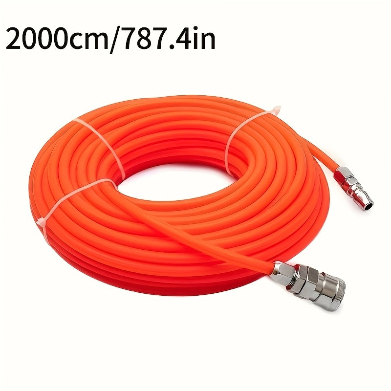 1pc 10m/15m/20m PE8*5mm Air Compressor Hose with Quick Connect Coupler, suitable for Europe and America, ideal for air tools and instruments.