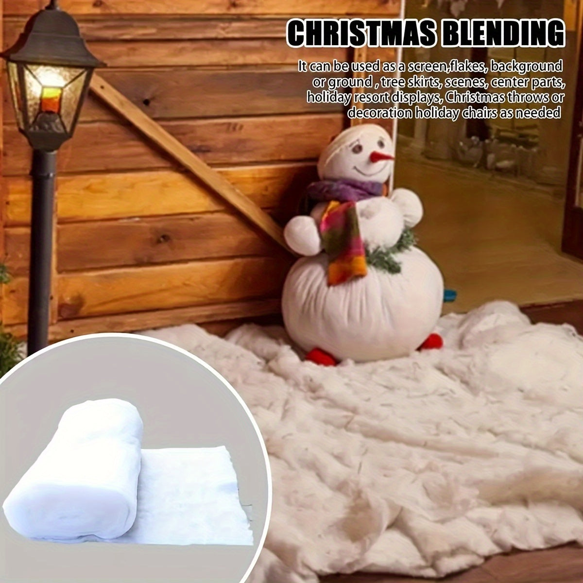 1 piece of artificial snow blanket for New Year and Christmas decorations, including Christmas trees, rustic crafts, snowballs, and photo backdrops. Great for adding a festive touch to your holiday decor.