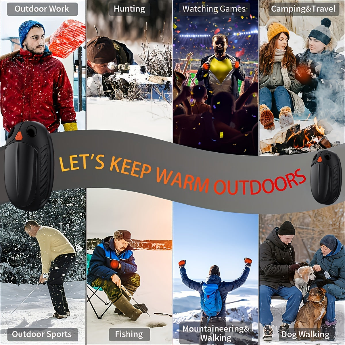 Introducing a dual-sided rechargeable hand warmer that provides warmth for outdoor activities, camping, and travel. This versatile device includes a reusable USB charging option, making it the ideal gift for staying cozy on the go.