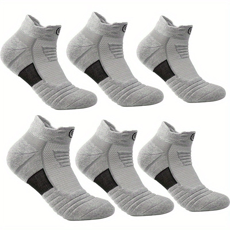 Set of 6 men's low-cut sport socks with anti-odor and sweat absorption technology, perfect for daily and outdoor activities in spring and summer.