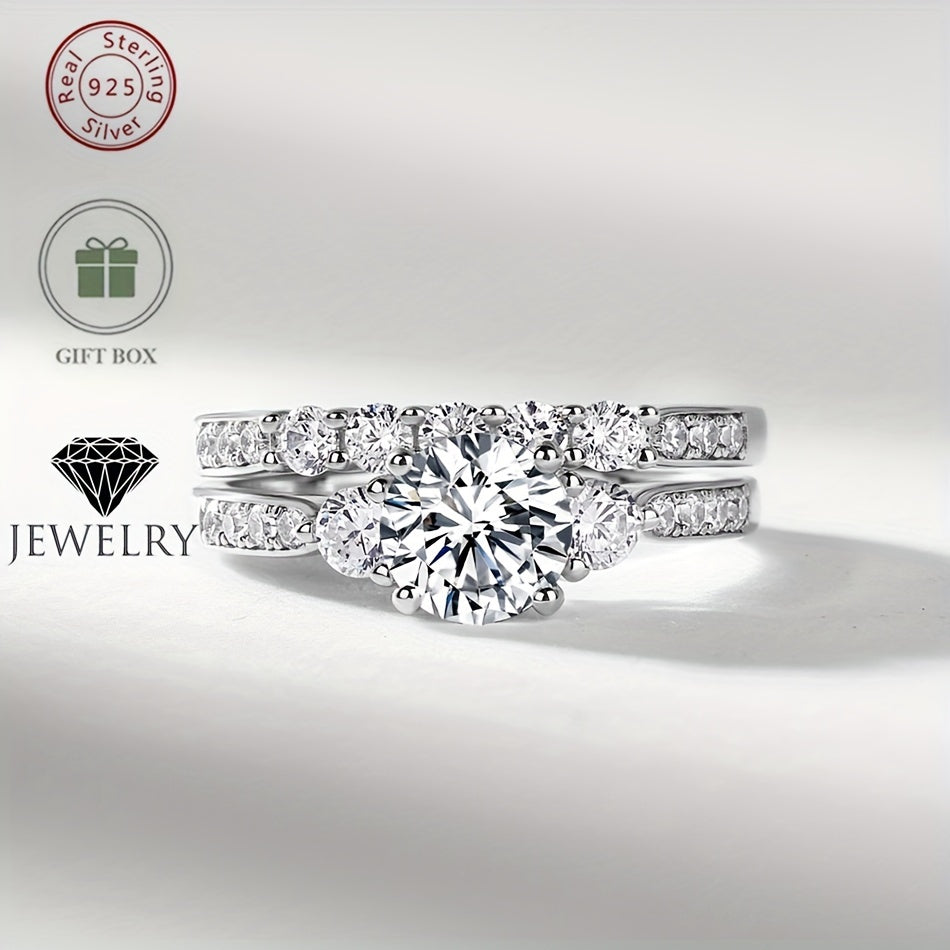 Beautiful WES Elegant 1CT Moissanite Wedding Band crafted from S925 Sterling Silver and 14K Golden Plating. This stunning engagement ring features a closed setting and measures 6.5x6.5mm, weighing 4.32g. Perfect for both daily wear and special wedding