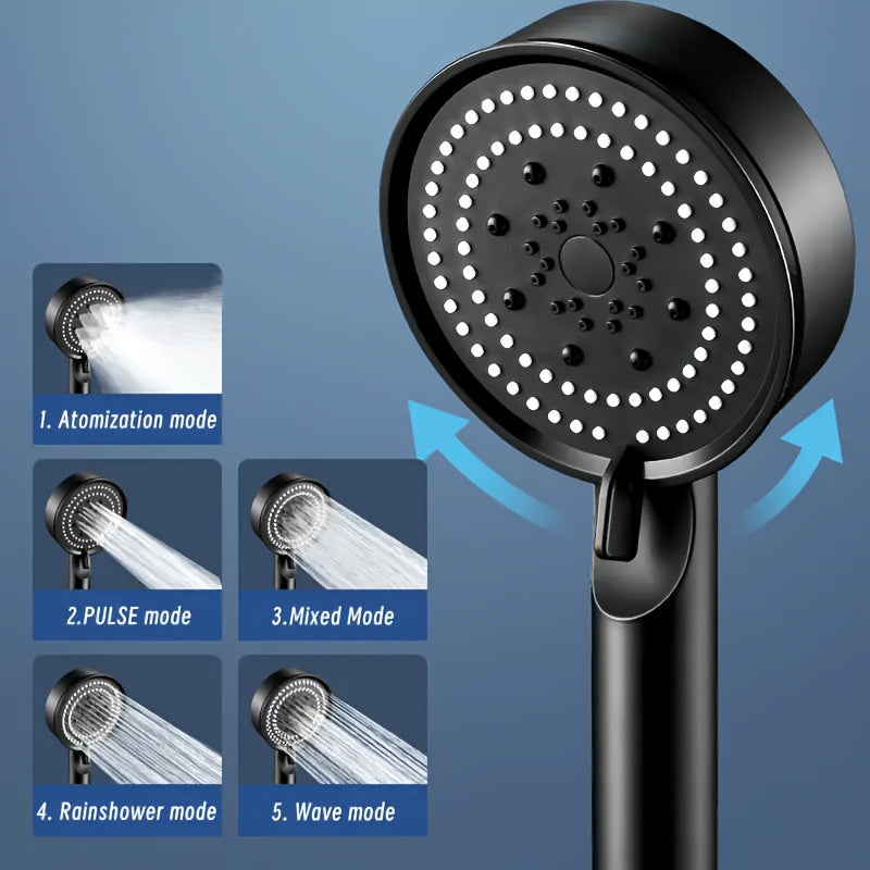 Upgrade your shower with our modern, high-pressure water-saving shower head. Featuring an adjustable bracket and flexible hose for a customizable experience. Made of PVC material, this