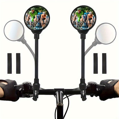 Stainless Steel bike mirror with flexible 360° hose, adjustable side view for cycling, unisex, perfect Valentine's Day gift, fits 14+ age group, single pack.