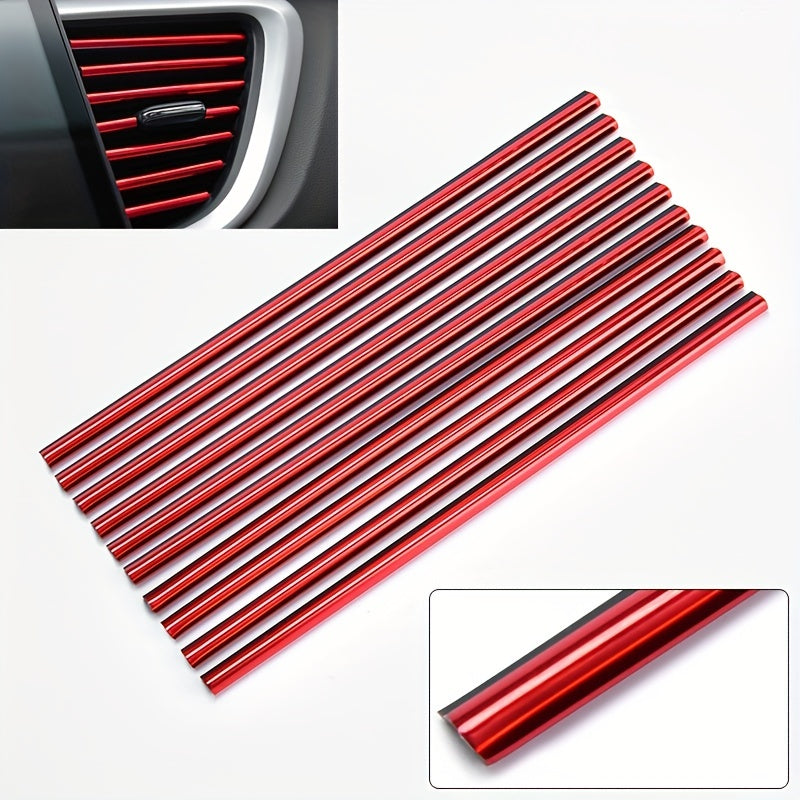 10PCS 20cm U-shaped Car Air Conditioner Air Outlet Decoration Strip with Car Shape Door Corner Protector