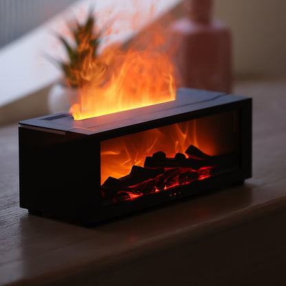 HOTU Simulation Flame Fireplace Humidifier with Remote Control and USB Power.