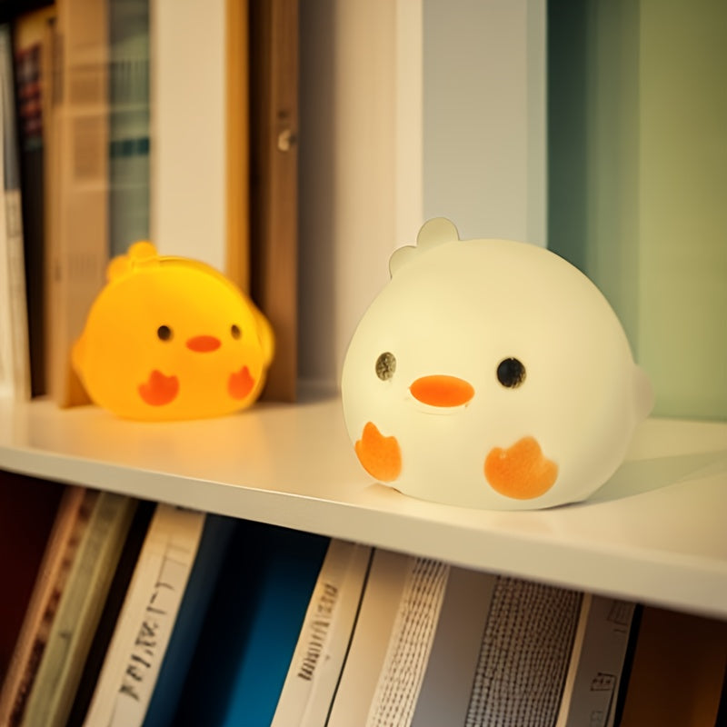 Duck LED night light with toggle control and battery-power, perfect gift for friends and family.