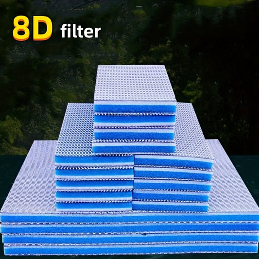 Aquarium 8D filter with high-density bio-sponge, non-electric, washable and tear-resistant.