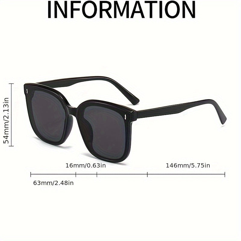 Stylish large frame glasses made of durable PC material, suitable for beach and summer fashion for both men and women.