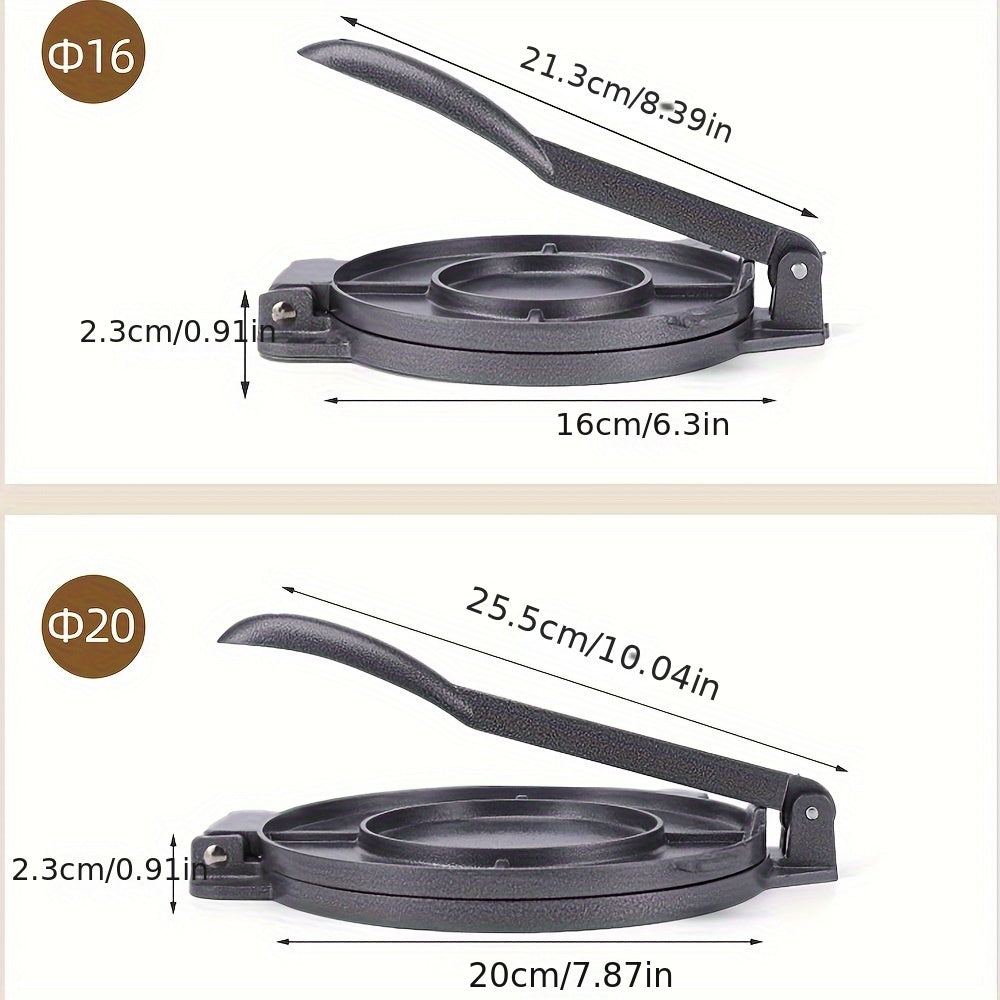 This manual flapjack maker is constructed of durable aluminum alloy and is perfect for making homemade pancakes. It features a strong structure for easy pressing and is simple to clean. No electricity is required for this convenient crepe machine.