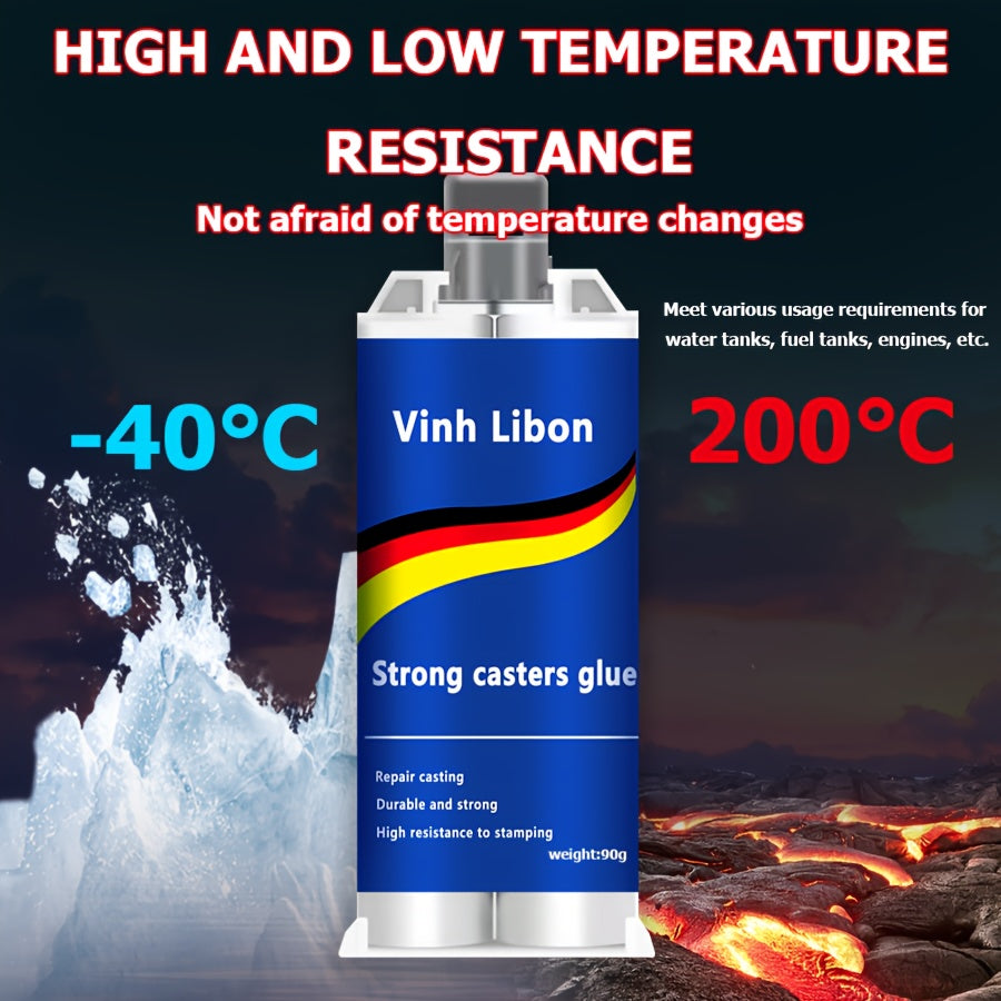 90g High-Temperature Resistant AB Epoxy Glue for Metal Repairs - Strong Adhesive for Various Metal Surfaces and Pipe Leaks