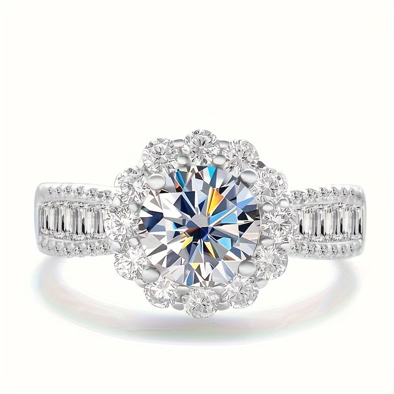 Timeless 2 Carat Moissanite Engagement Ring - Traditional 4-Prong Setting, 925 Sterling Silver, Ideal for Weddings, Anniversaries & Memorable Moments - Comes with a Gift Box