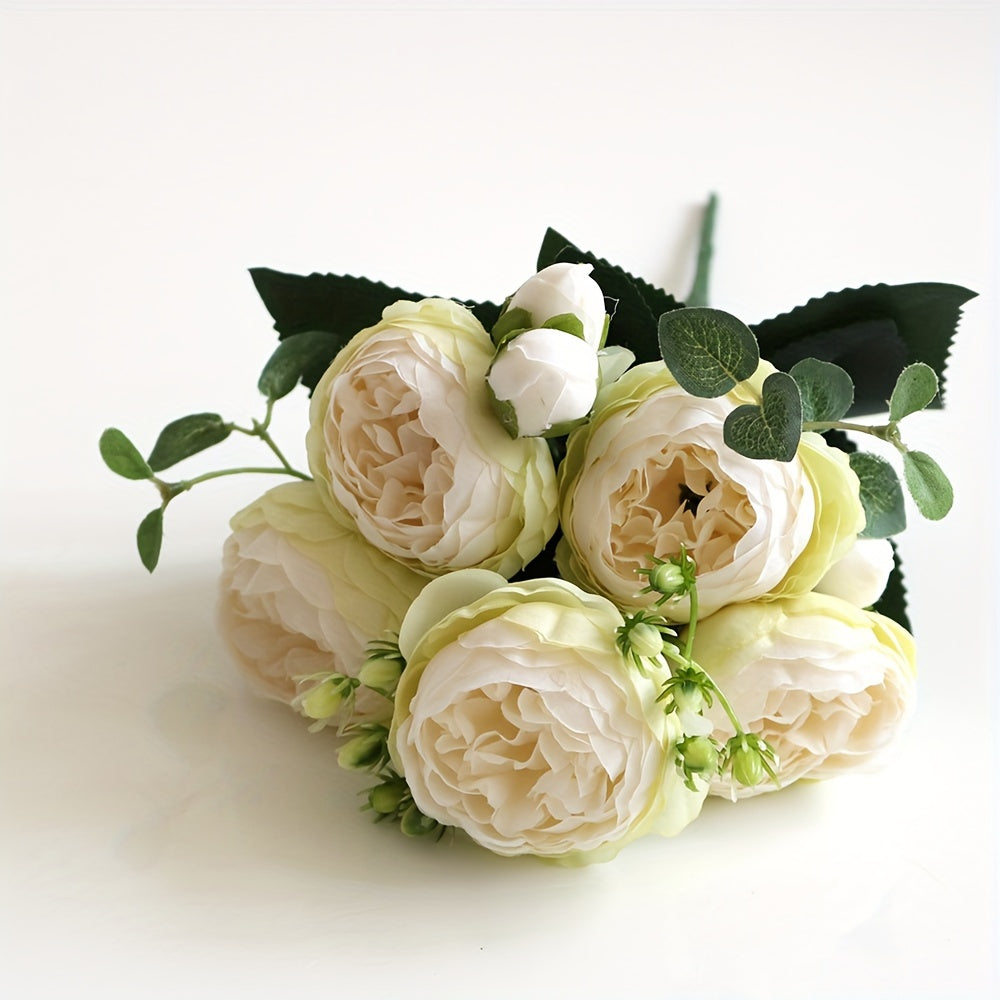 Vintage Artificial Peony Flower set of 3, ideal for family weddings and parties with premium oxidation resistance.