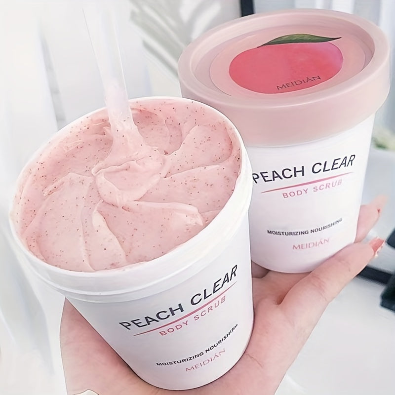 Peach Clear Body Scrub: Moisturizing & Refreshing exfoliator with Niacinamide for All Skin Types