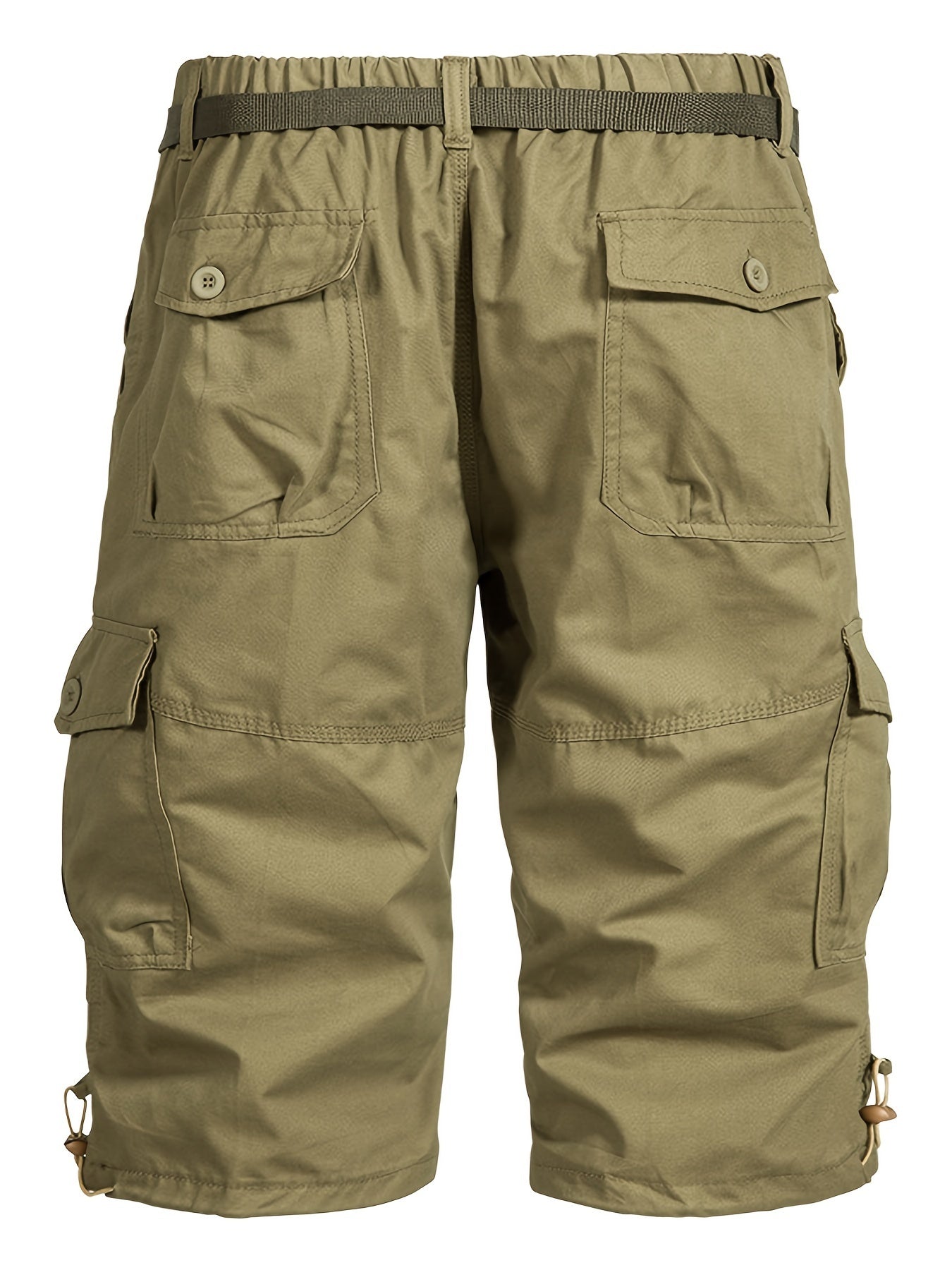 Men's multi-pocket cargo shorts for outdoor activities like hiking and cycling in summer.