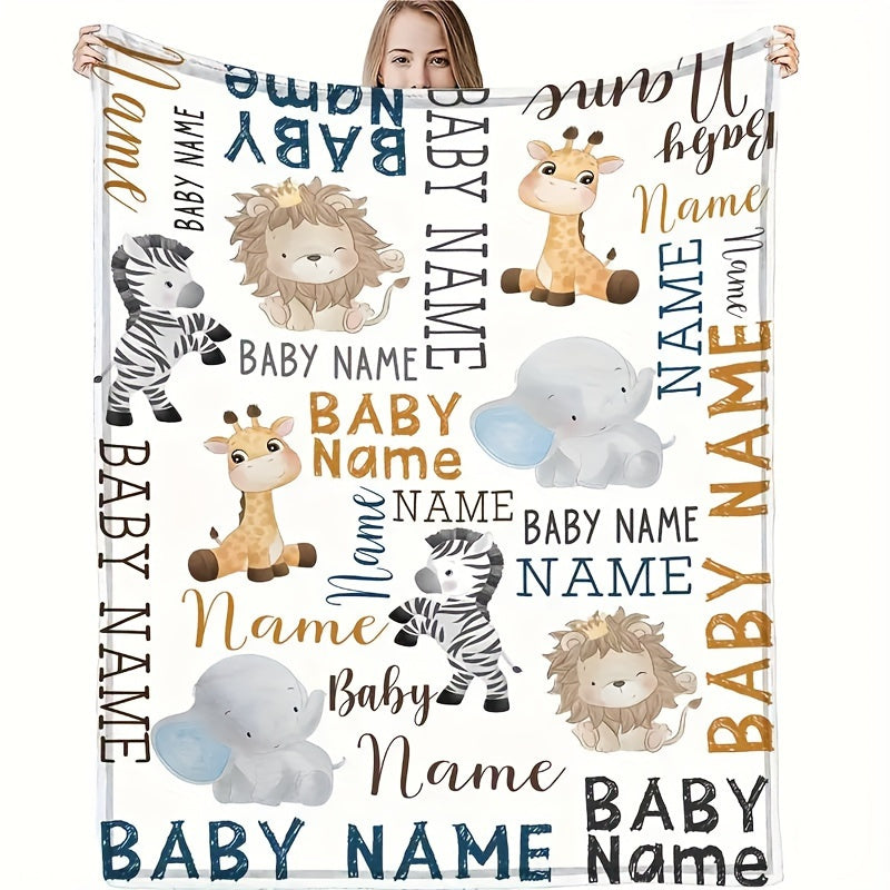 A personalized photo blanket made of ultra-soft polyester material, featuring high-definition printing. This specially customized blanket is suitable for everyone including girls, boys, adults, grandparents, daughters, sons, sisters, and parents. Perfect