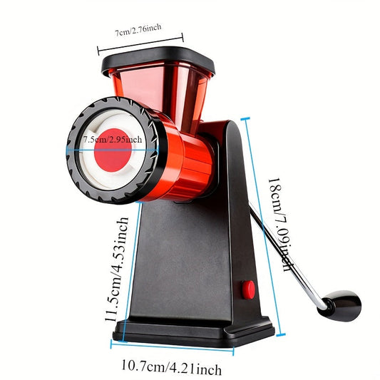 Hand-cranked Manual Meat Grinder with Sausage Stuffer Attachment - Versatile Mincer for Ground Meat, Sausage Making, and More, Compact Design with Less Than 1L Capacity, No Electricity Required.