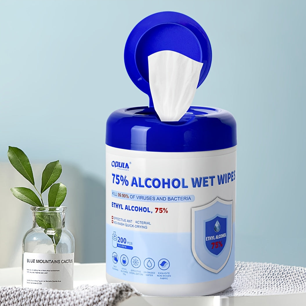 This multi-size pack of wet wipes contains 75% alcohol for quick-drying without the need to wash. They are effective in removing oil stains and are suitable for cleaning various surfaces in the home, kitchen, bathroom, office, and outdoor camping. They