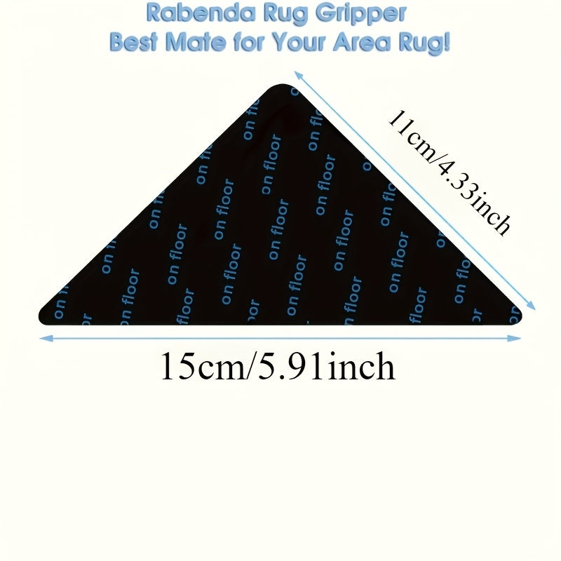 This product is a set of Non-Slip Reusable Rug Gripper Pads made from ABS material. They feature dual-sided adhesive rug tape that is easy to trim and leaves no residue behind. Perfect for use in bedrooms, on hardwood or tile floors, and with area rugs.