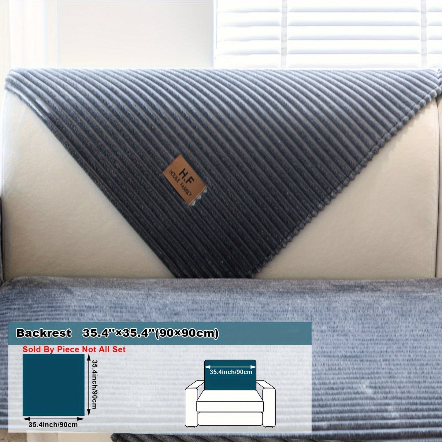 Modern striped sofa cover made of thick flannel fabric, pet-friendly and non-slip. Suitable for 1 to 4-seater sofas, soft and machine washable. Perfect for home and office decor.