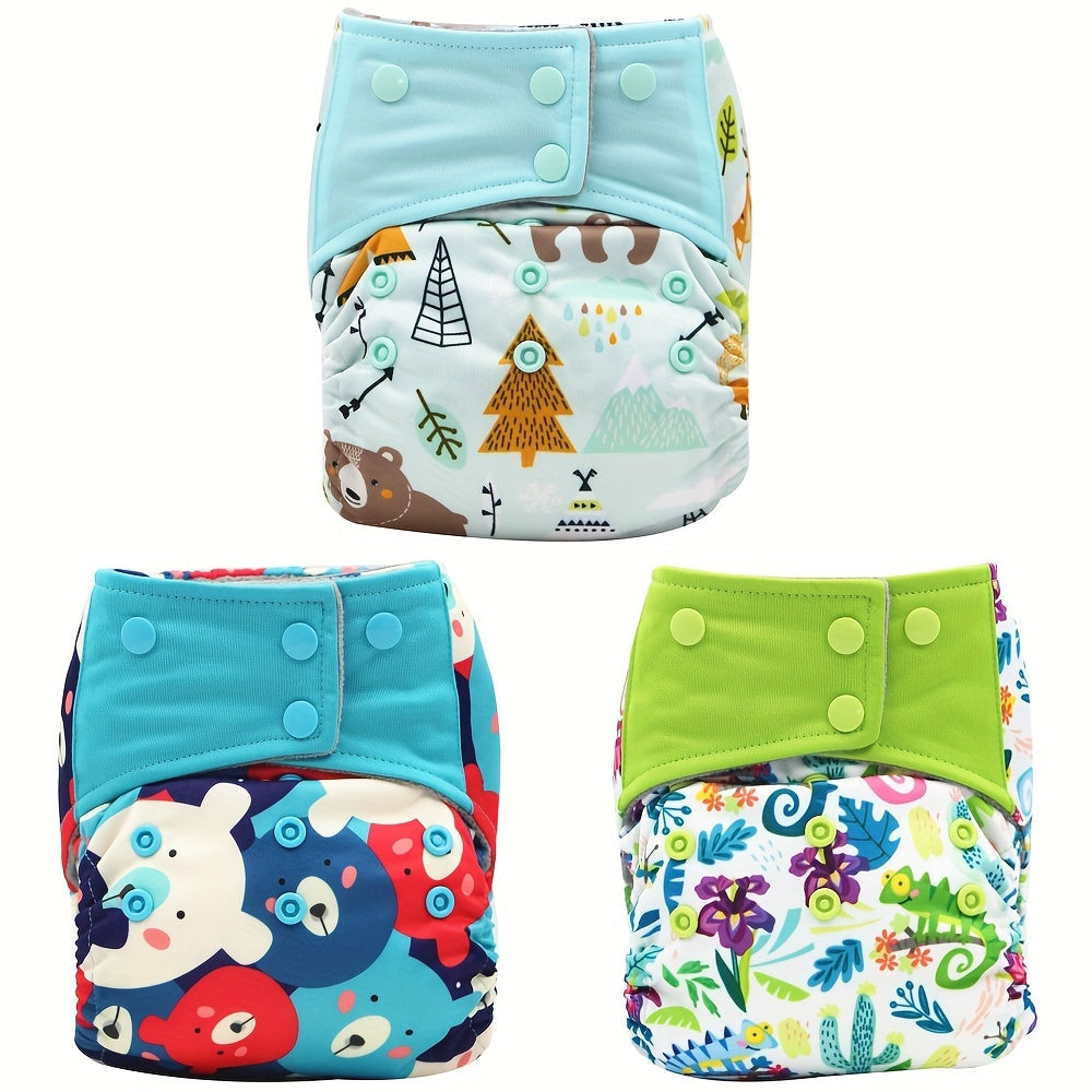 Get the Asenappy 3-piece set of top-quality cloth diapers designed for infants aged 0-2 years old. These diapers are washable, reusable, and fully adjustable to fit babies weighing between 2.99KG and 15.01KG.