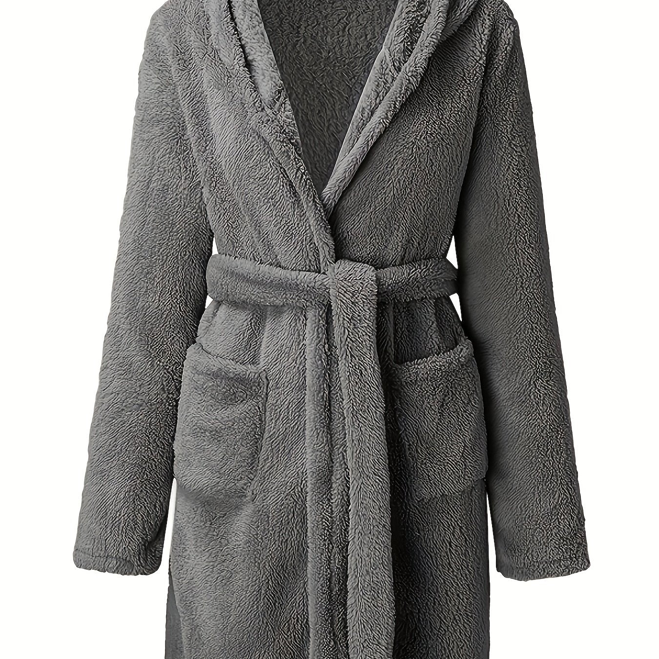 Men's warm robe with fleece lining - cozy, thick, and comfortable. Perfect for fall/winter. Machine washable.