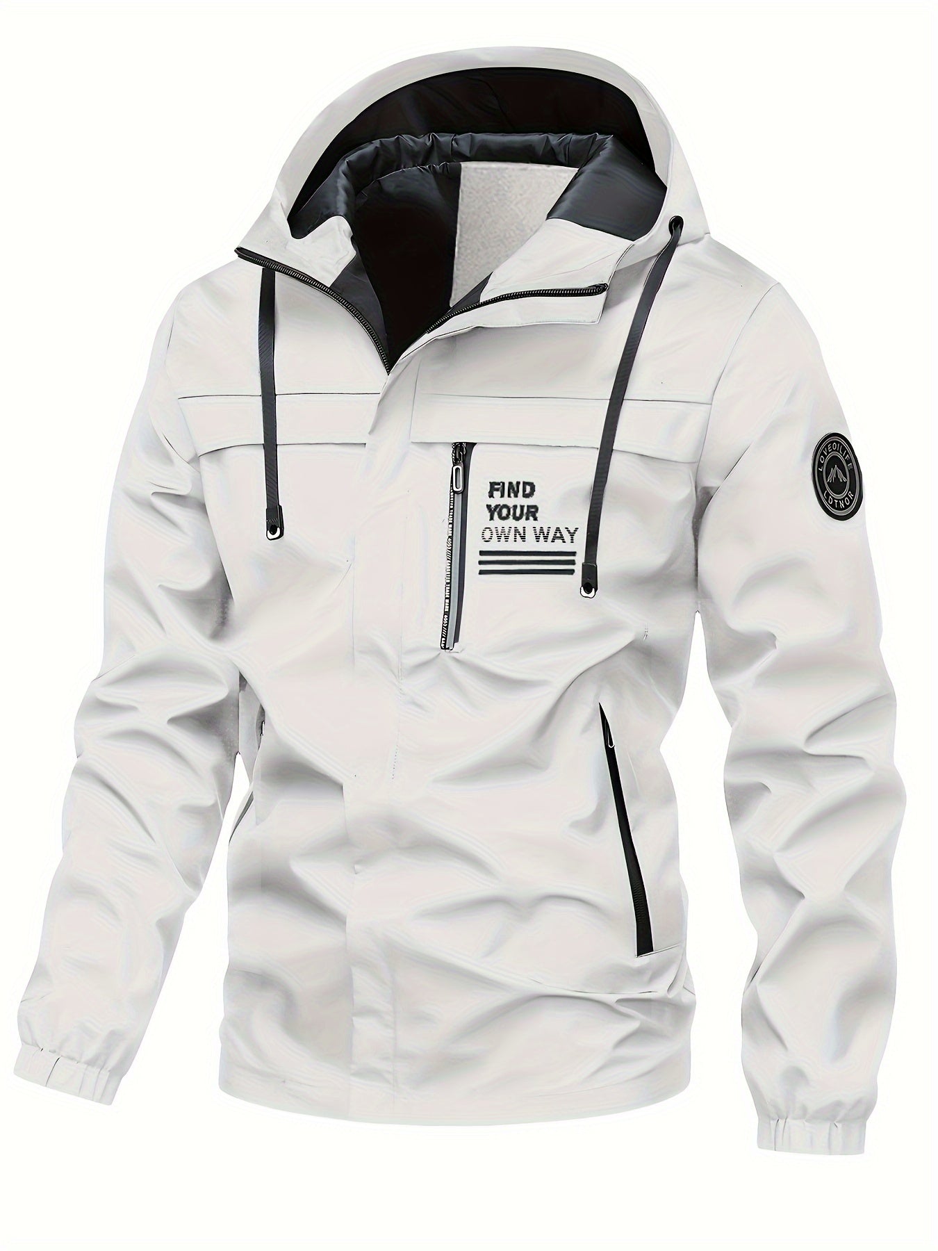 Men's 'FIND YOUR OWN WAY' Print Hooded Jacket