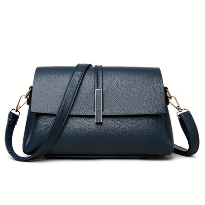 2024 Women's versatile genuine evening bag with high-end stylish shoulder crossbody design featuring three layers and large capacity square bag.