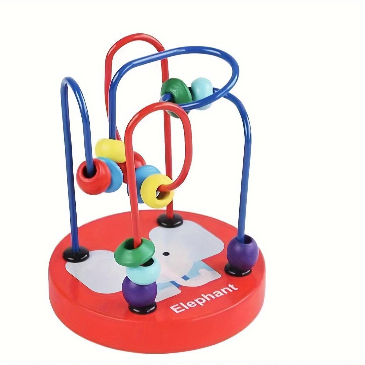 Colorful wooden parrot bead toy with music and interactive educational game for cognitive skills. Ideal for bird enthusiasts.