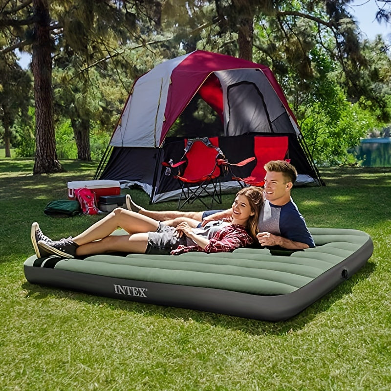 1pc INTEX Inflatable Mattress for 2, Portable Folding Bed, PVC Fabric, Repair Kit Included, Ideal for Camping