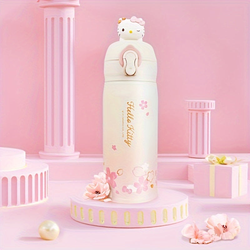 Hello Kitty insulated water bottle with 3D design, ideal for gifts or on-the-go use.