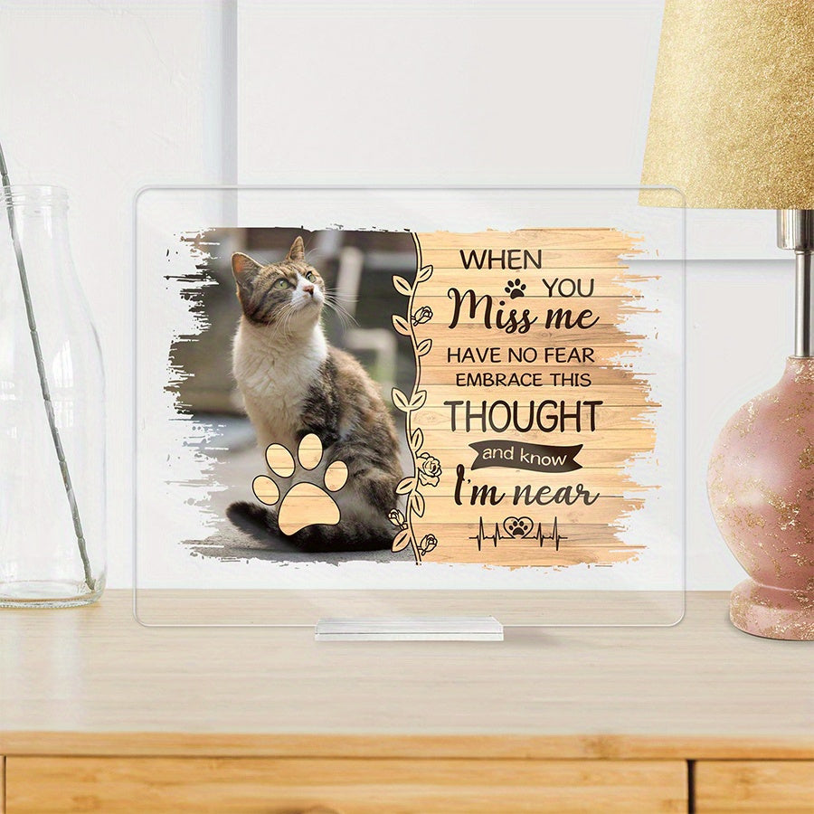 Personalized Acrylic Sign to Commemorate Your Beloved Pet - Thoughtful Gift for Dog or Cat Owners, Touching Decor for Any Desk, Suitable for Ages 14 and Up