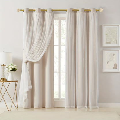 Elegant and versatile curtain rod that can be mounted on walls in the living room, bedroom, dining room, kitchen, and hallway.