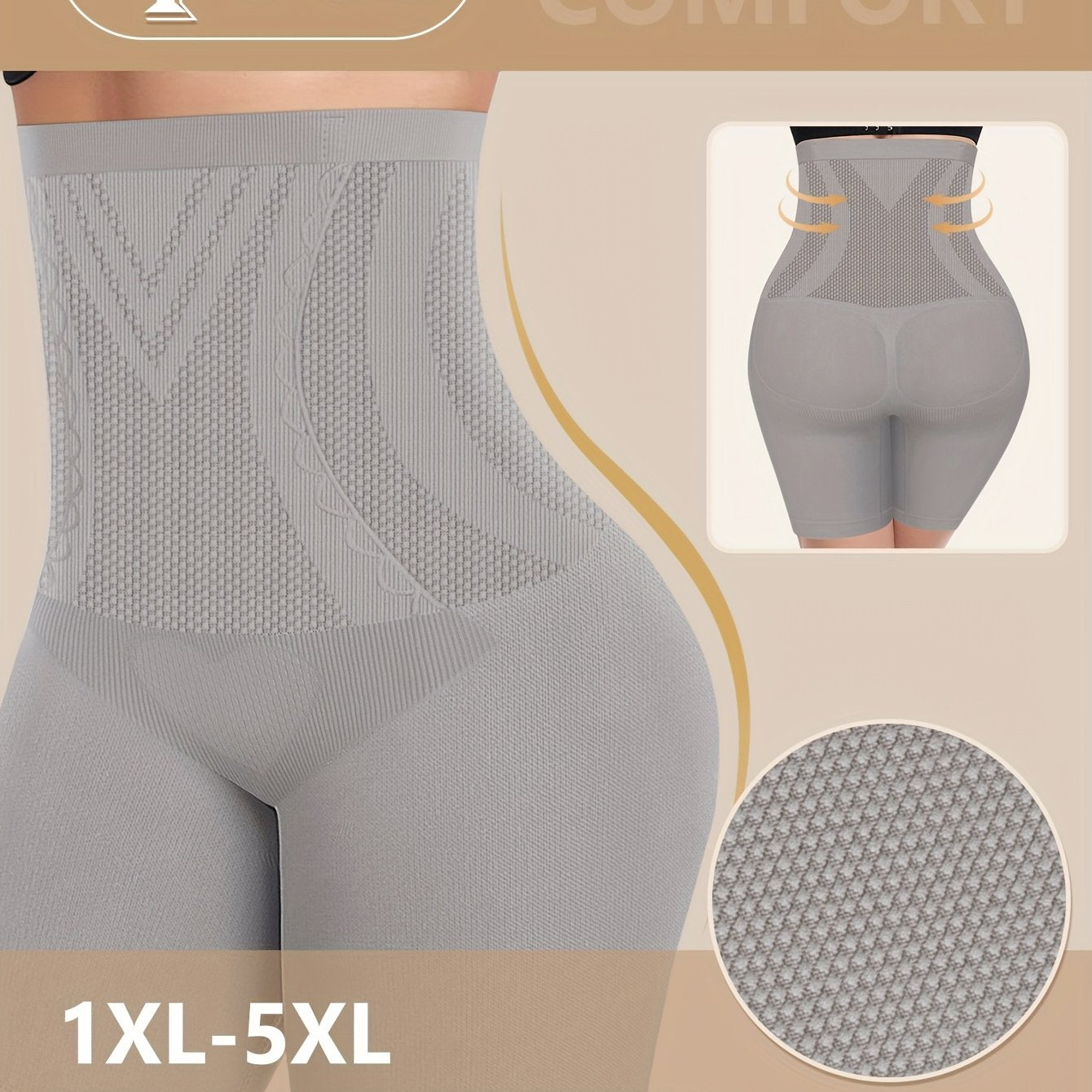 MEIYATING High-Waist Shaping Shorts: Soft, Comfortable Tummy Control Slimming Underwear, Elegant Design for Fall & Winter. Highwaist Briefs with Breathable Material.