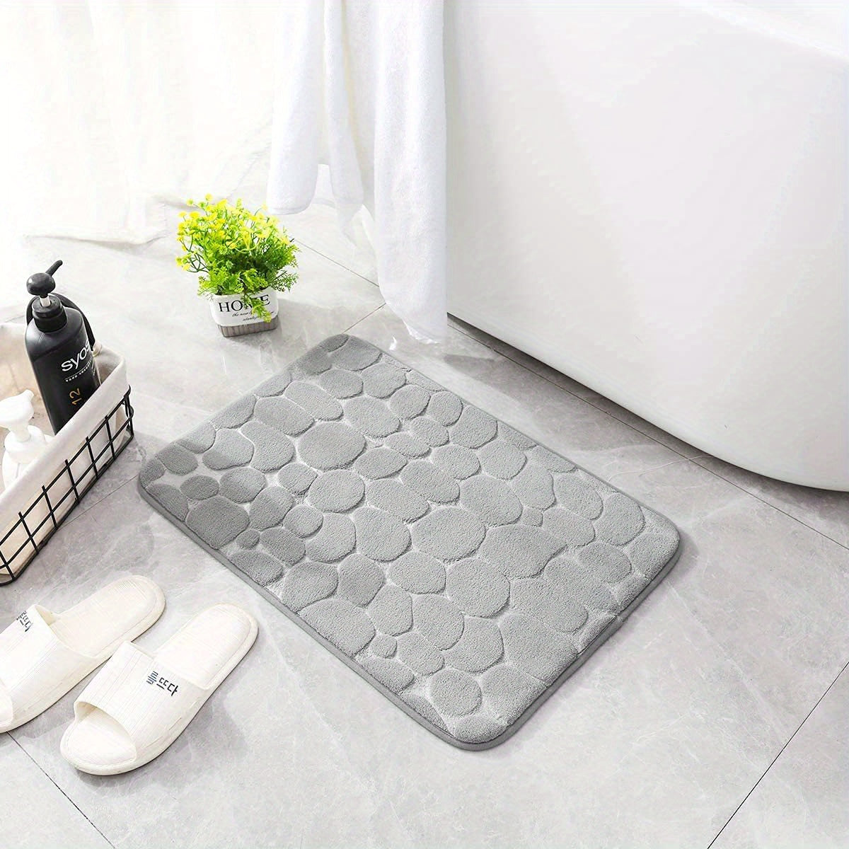 1pc Memory Foam Bath Rug for Your Shower Room! Soft, Comfortable, Rapid Water Absorbent, Non-Slip, Washable - Perfect Bathroom Decor